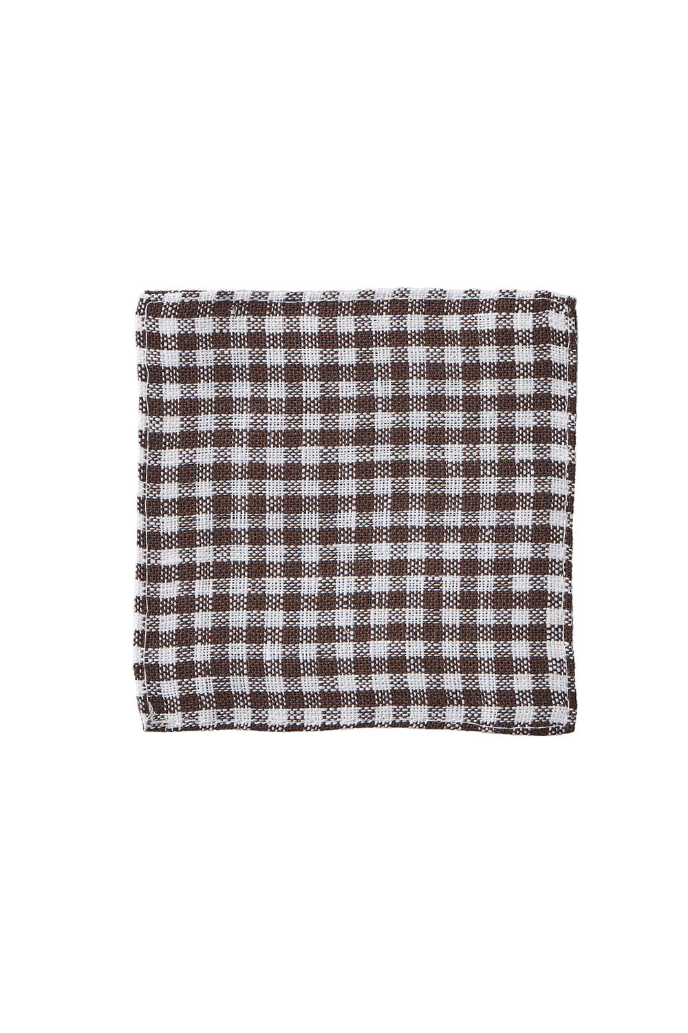 Fog linen work 亞麻杯垫 棕白格