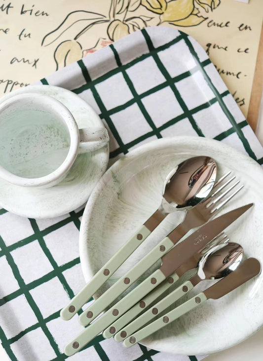 SABRE Paris Bistrot復古酒館系列 蘆筍綠亮面餐具