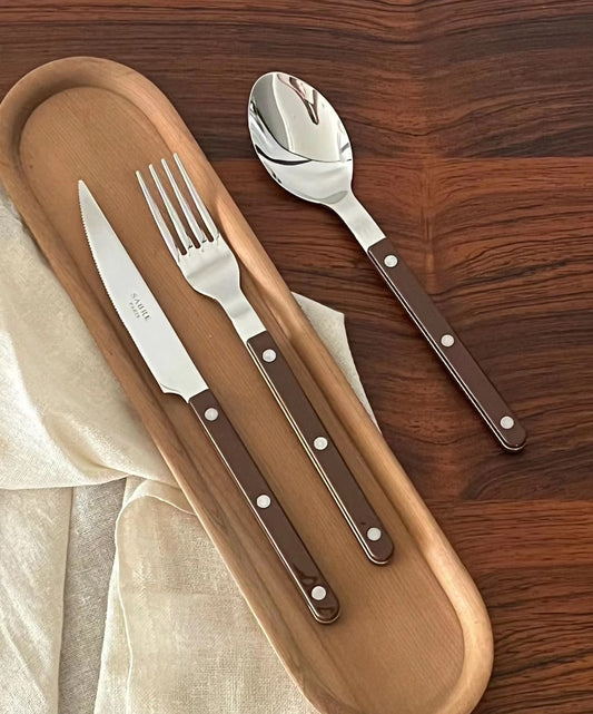 SABRE Paris Bistrot復古酒館系列 巧克力棕亮面餐具