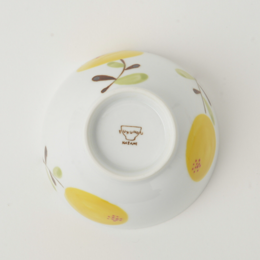 手繪枇杷夫妻碗 淡黃色 | 波佐見燒
