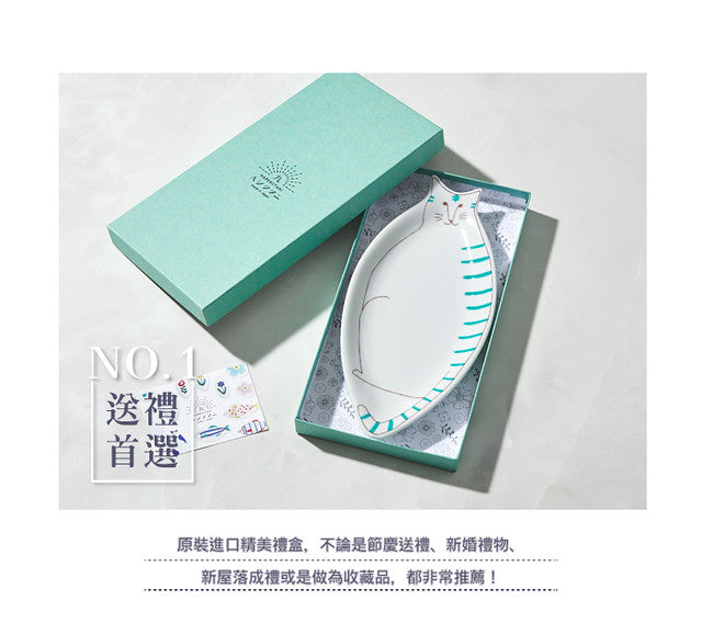 晴九谷 貓咪大盤 | 九谷燒