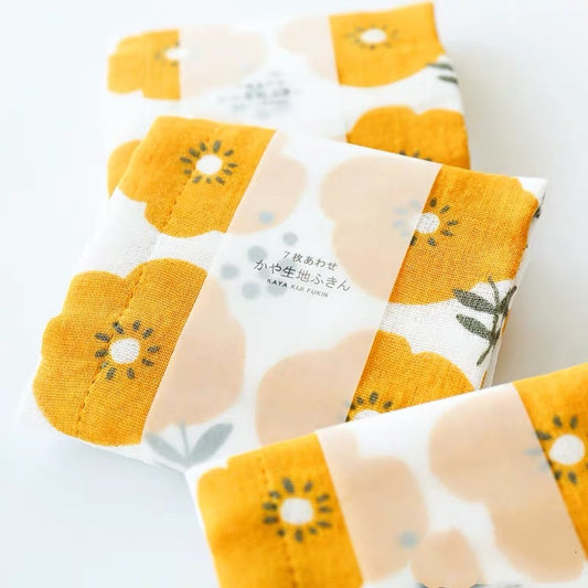 日本製 廚房毛巾抹布(黃花/藍花)
