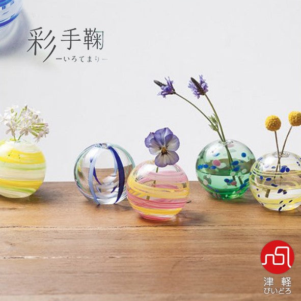 津輕琉璃 手作彩手鞠花瓶 多款