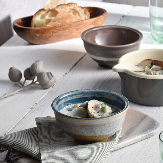 Aito Grey's work系列 餐碗木籃套裝 | 美濃燒