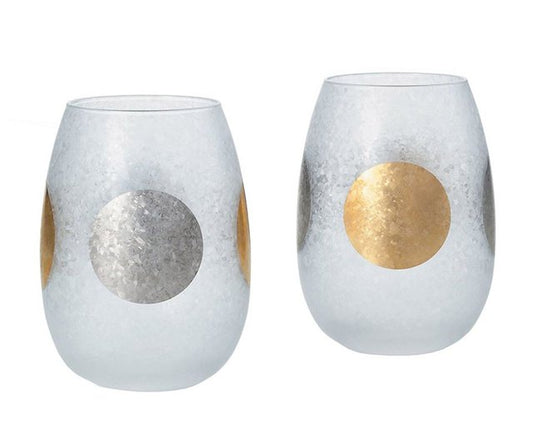 ADERIA石塚硝子 金箔日月紋磨砂對杯禮盒