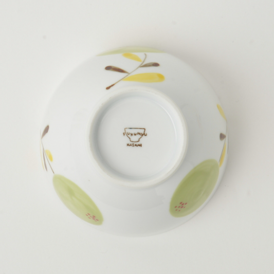 手繪枇杷夫妻碗 淡綠色 | 波佐見燒