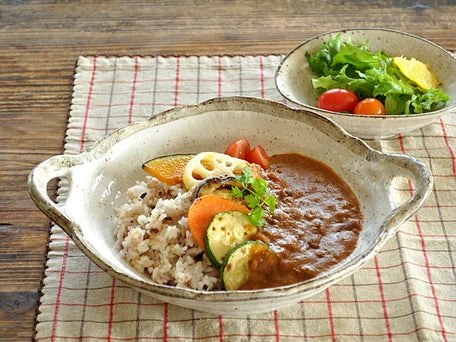 白唐津粗陶系列 雙耳咖喱燉菜盤