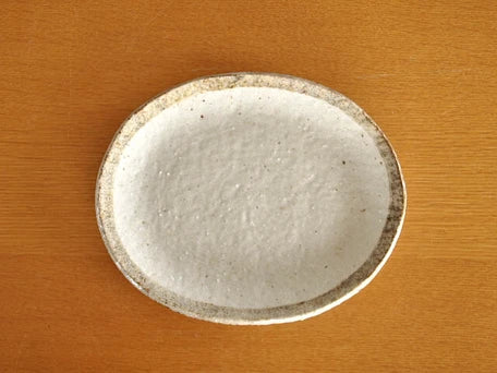 白唐津粗陶系列橢圓碟Size S
