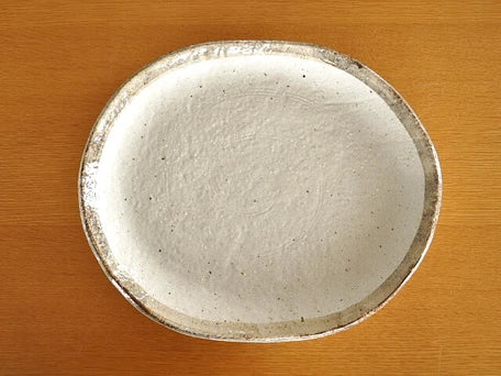 白唐津粗陶系列橢圓碟Size L