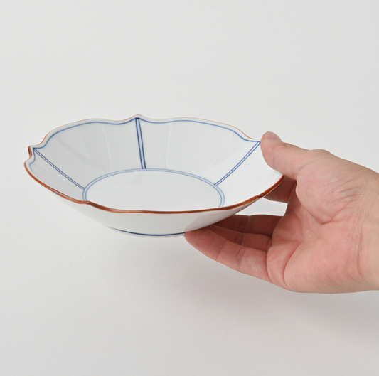 桔梗花深皿(藍色)| 波佐見燒