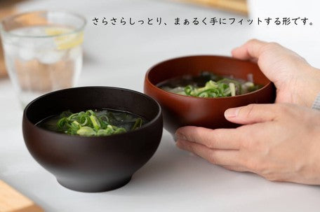 會津塗光碗 淺棕色