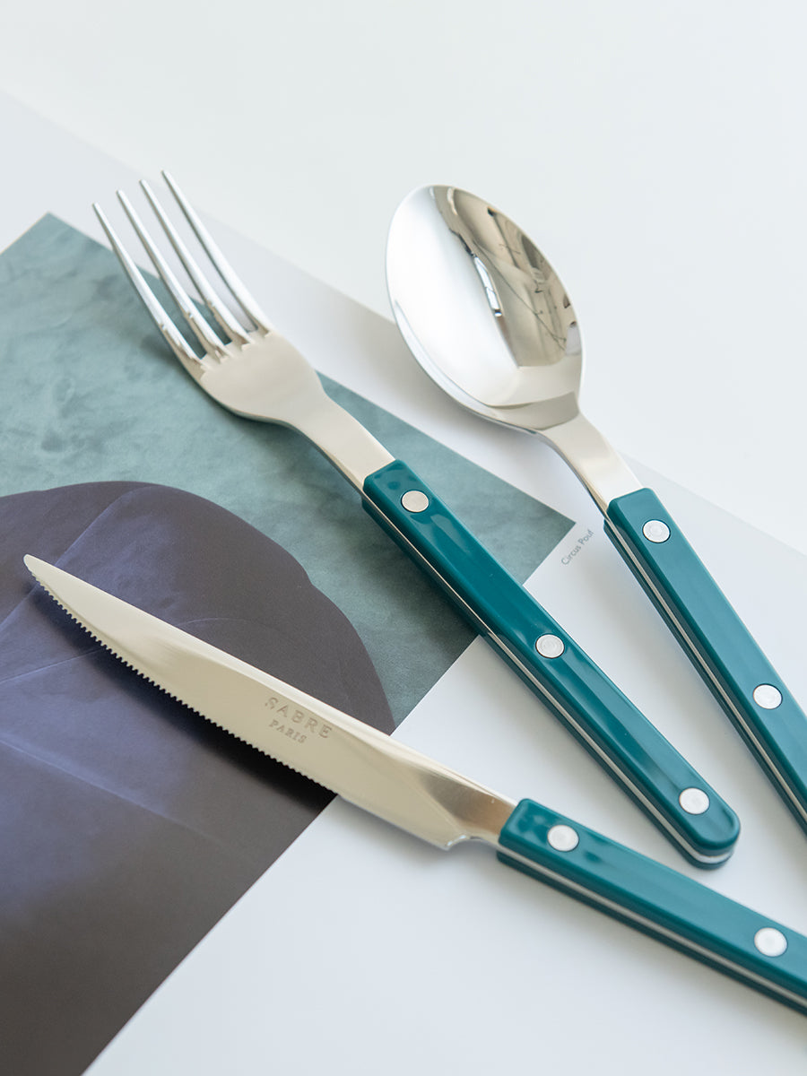 SABRE Paris Bistrot復古酒館系列孔雀藍亮面餐具