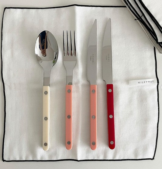 SABRE Paris Bistrot復古酒館系列亮橘粉亮面餐具