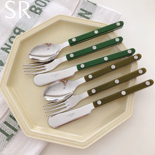 SABRE Paris Bistrot復古酒館系列橄欖綠亮面餐具