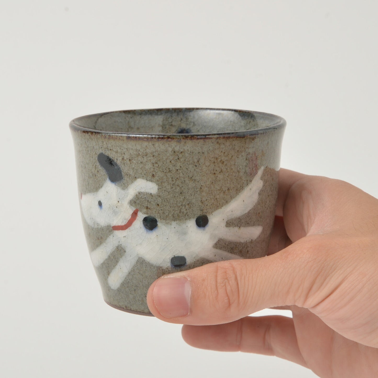 手繪小狗冰裂紋茶杯湯吞 兩色 | 波佐見燒