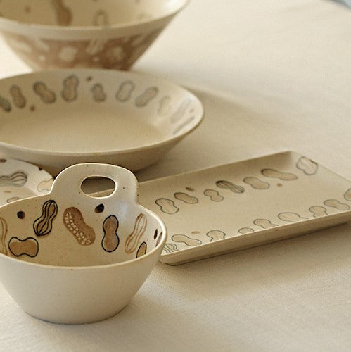 霧面花生圖案 日常長盤