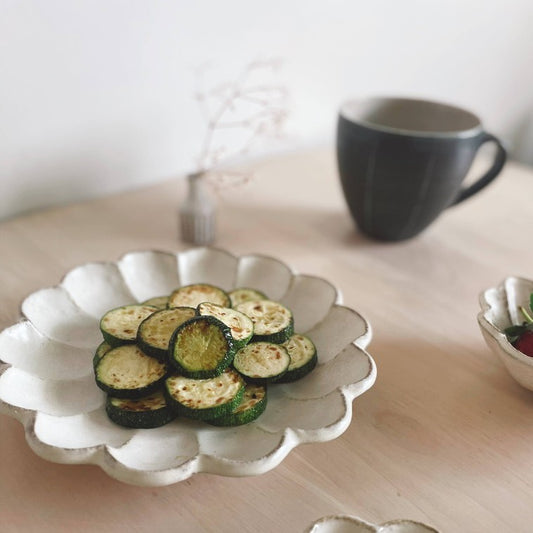 Rokuro Blut's |六魯 小兵製陶所花皿系列7寸餐盤 21cm | 美濃燒