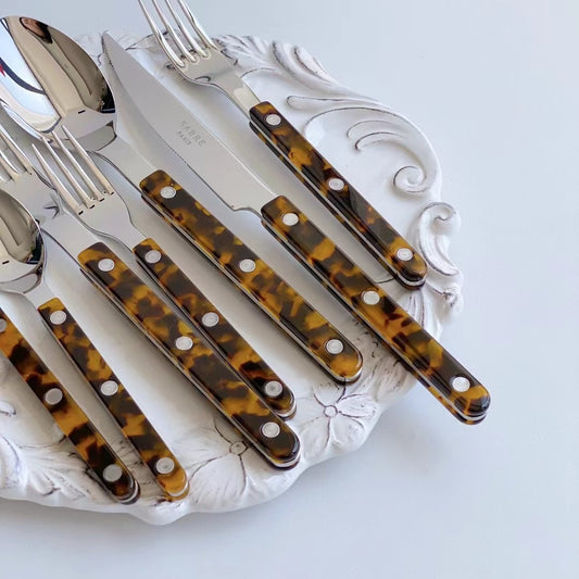 SABRE Paris Bistrot復古酒館系列玳瑁琥珀亮面餐具