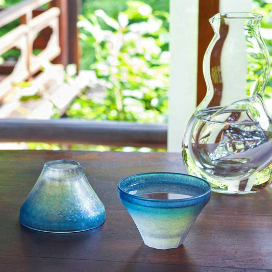ADERIA石塚硝子 富士山磨砂杯對裝禮盒