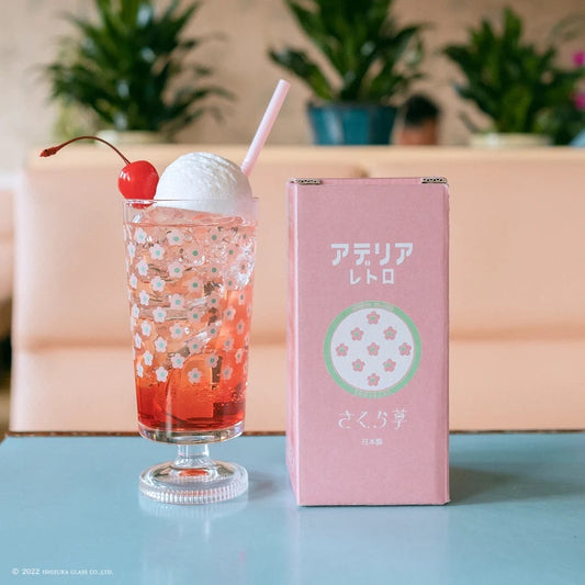 ADERIA石塚硝子 Retro昭和復古櫻花草高腳杯