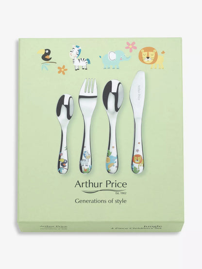 ARTHUR PRICE 兒童 4 件式不鏽鋼餐具組-叢林動物系列