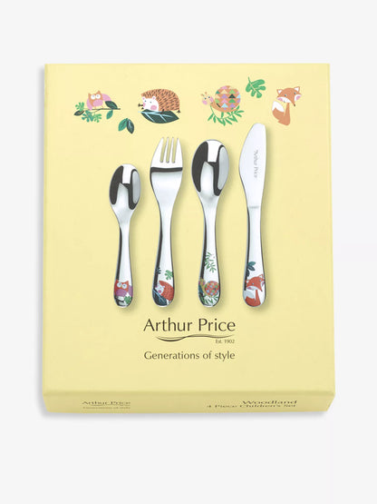 ARTHUR PRICE 兒童 4 件式不鏽鋼餐具組-森林動物系列