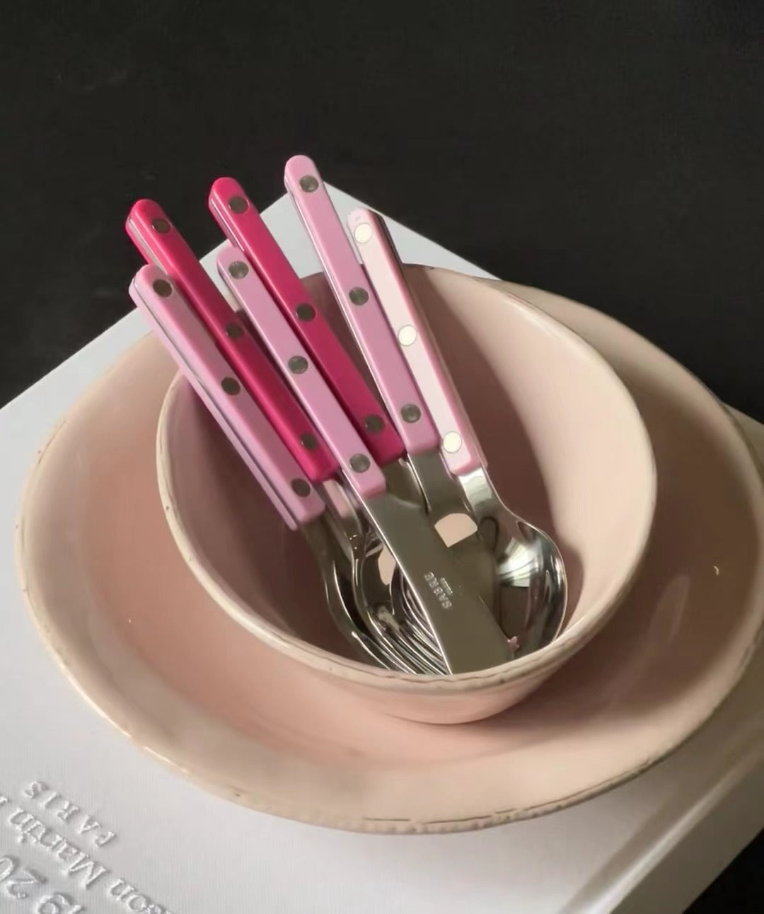 SABRE Paris Bistrot復古酒館系列 櫻花粉亮面餐具