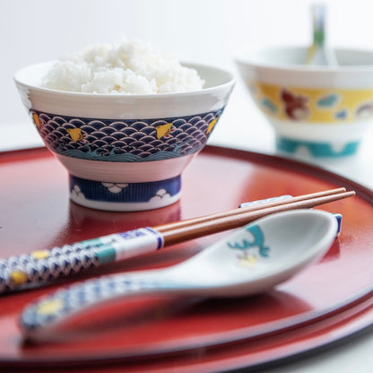 傳統彩繪吉祥紋 日式飯碗（10款和風圖案） | 九谷燒