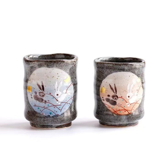 手繪日本兔系列  夫妻茶杯套裝 | 九谷燒