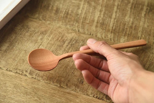 日本进口手工红檀木餐勺