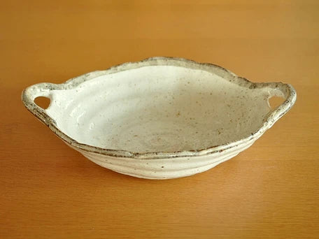 白唐津粗陶系列 雙耳咖喱燉菜盤